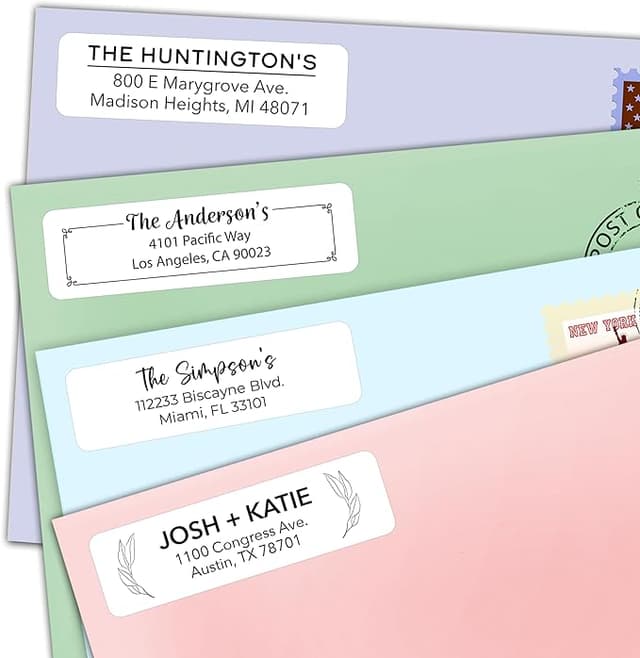 Address labels on envelopes